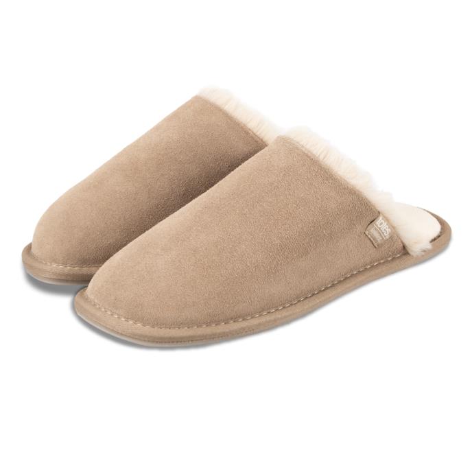 Isotoner® Ladies Real Suede Mule With Water Repellency Sand Extra Image 1